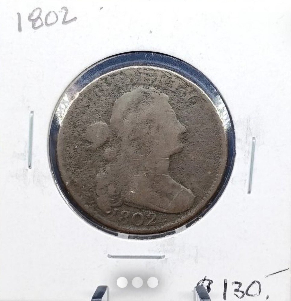 1802 1C BN Draped Bust Large Cent Full Date VG