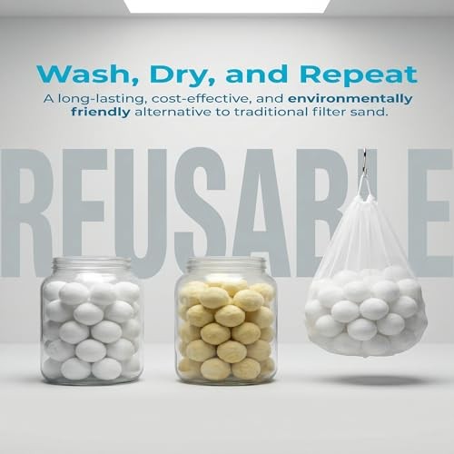 Supoice 3.5lbs Pool Filter Balls for Sand Filter, Reusable Eco-Friendly White