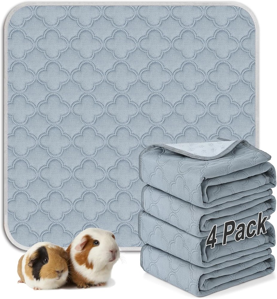 Multi-Size Washable Pee Pads - 4 Pack for Small Animals, Efficient Odor Control