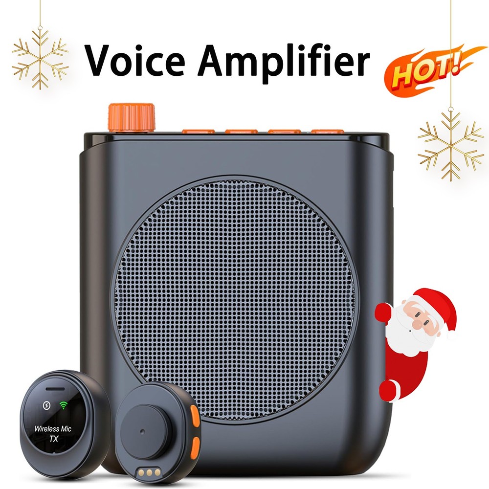 Voice Amplifier - Wireless Lapel Mic + Portable Charging Storage for Elderly