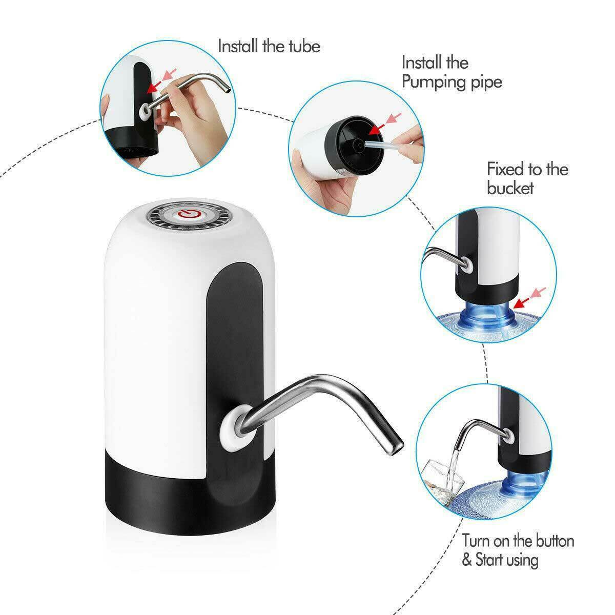 New Automatic Universal Electric Water Dispenser Pump 5 Gallon USB Bottle Switch