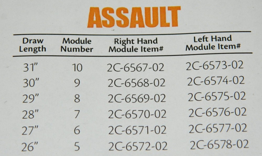 Bear Carnage, Attack, Mauler, Assault, Anarchy Bow Modules- Draw Length Mods