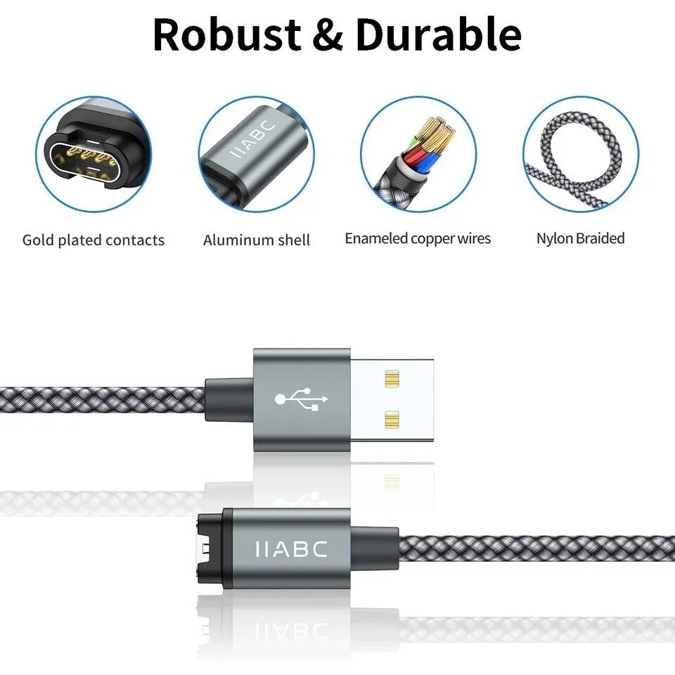 Compatible for Garmin Watch Charger Cable (2 Pack)