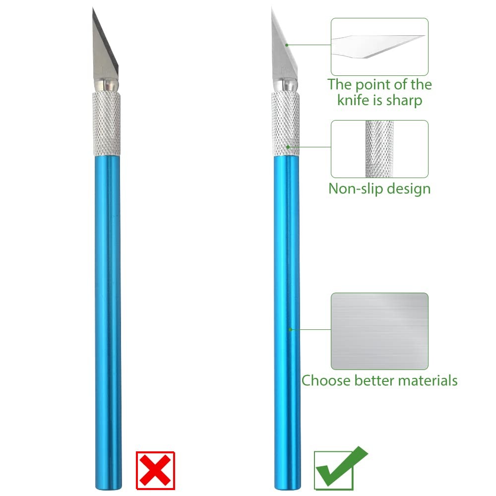 BXQINLENX Professional 9 PCS Model Tools Kit Modeler Basic Compact, Blue