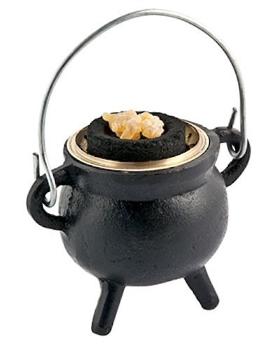 Small Cast Iron Cauldron with Incense Screen!