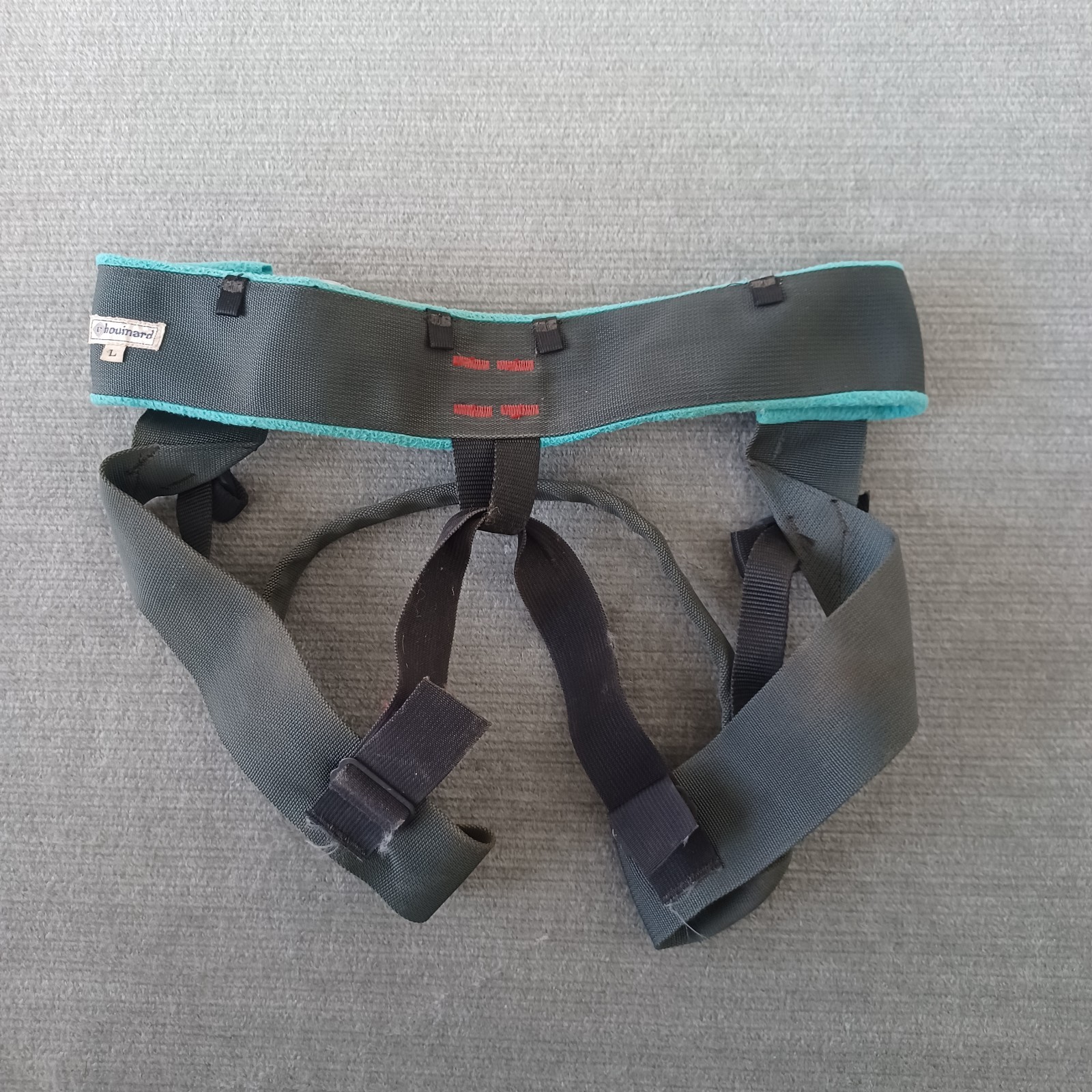 Vintage Chouinard Climbing Equipment Harness Black Large Fleece Lining Patagonia