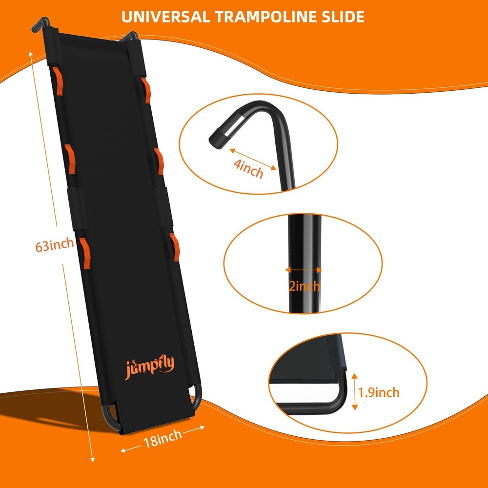 jumpfly Trampoline Slide Ladder Universal One Size, Black