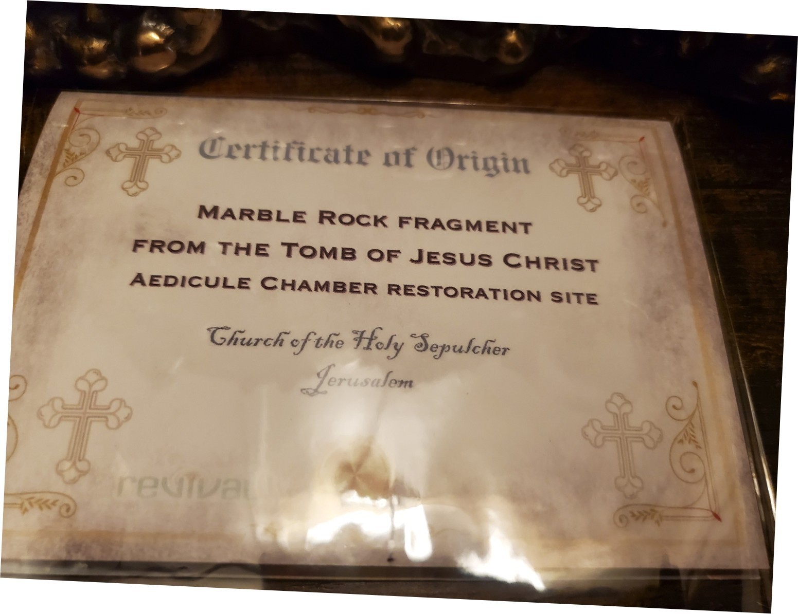 Tomb of Jesus Reliquary with Stone From Tomb of Jesus Holy Sepulchre