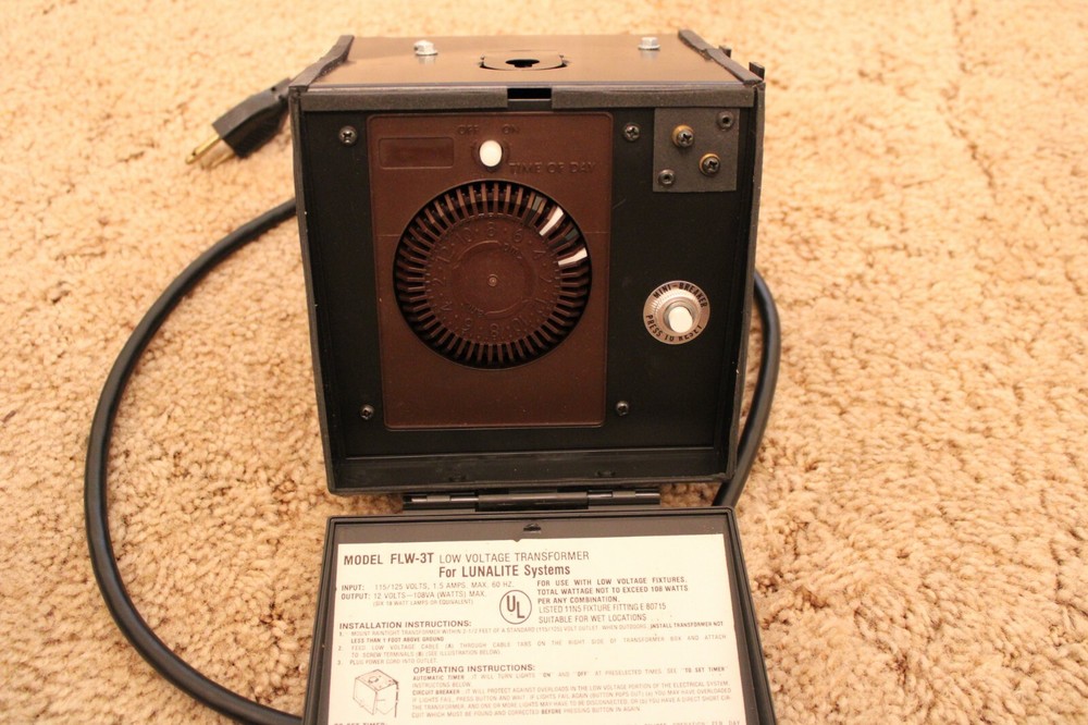 Lunalite Low Voltage accessory FLW-3T Power Pack Transformer With Timer