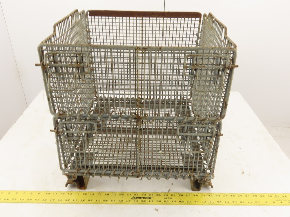 Miniature Collapsible Folding Stackable Industrial Wire Baskets 18"x20"x16"