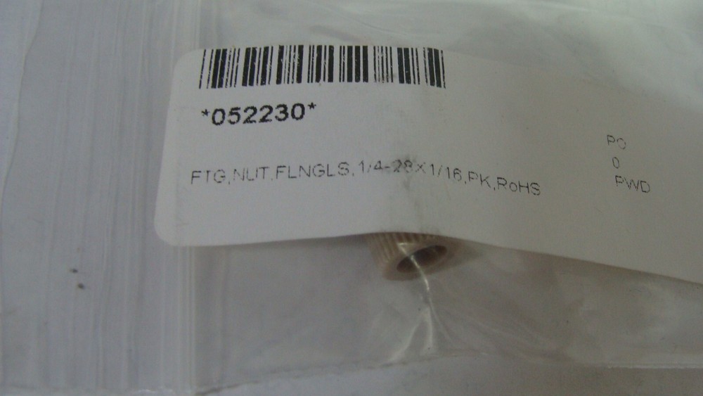 Thermo FLANGLESS NUT FITTING PN: 052230 Qty. 5