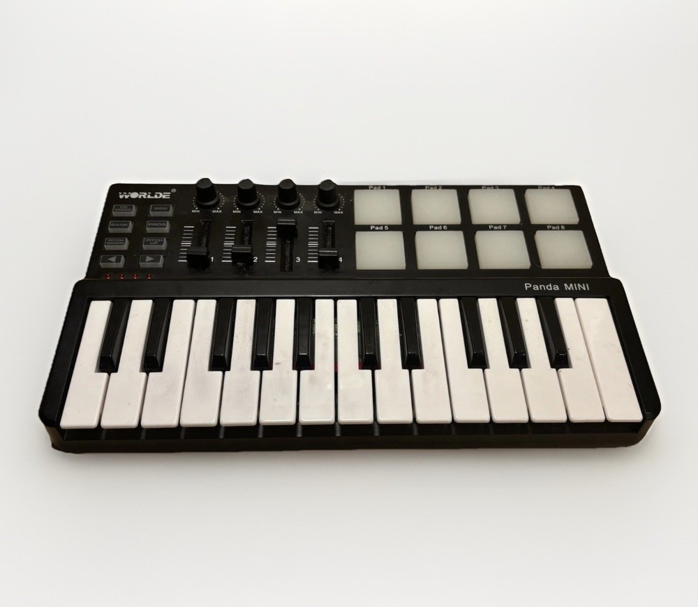 ammoon Worlde Panda Mini 25-Key USB Keyboard and Drum Pad MIDI Controller