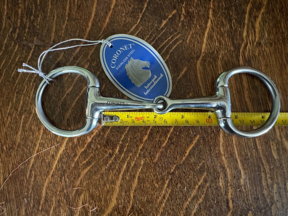 Coronet Round ring eggbutt Bradoon Snaffle bit 4" mouth 2-12" ring