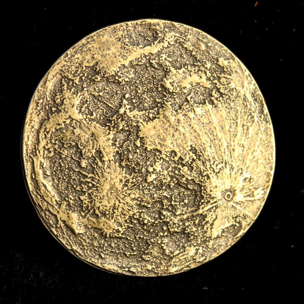 1" solid brass moon coin