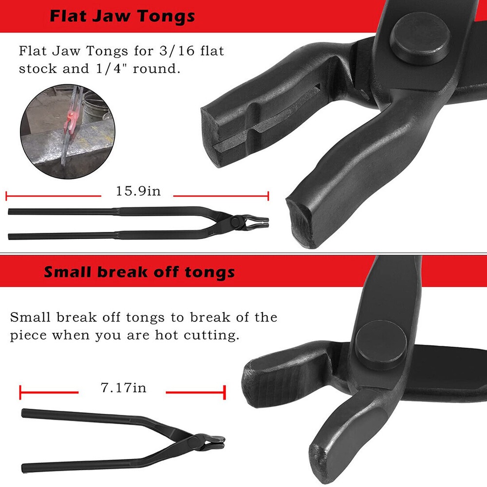 8Pcs Knife Making Tong Expert Replacement Tongs Blacksmith Starter Tool Hook Jig