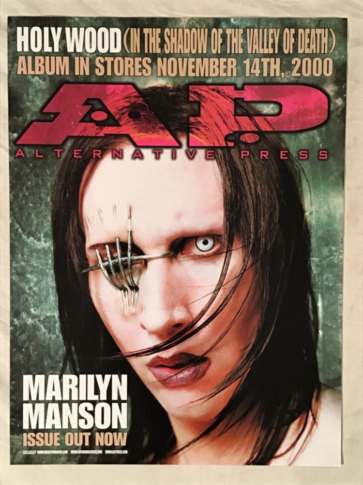Marilyn Manson 2000 Promo Poster Holywood Alternative Press New Condition