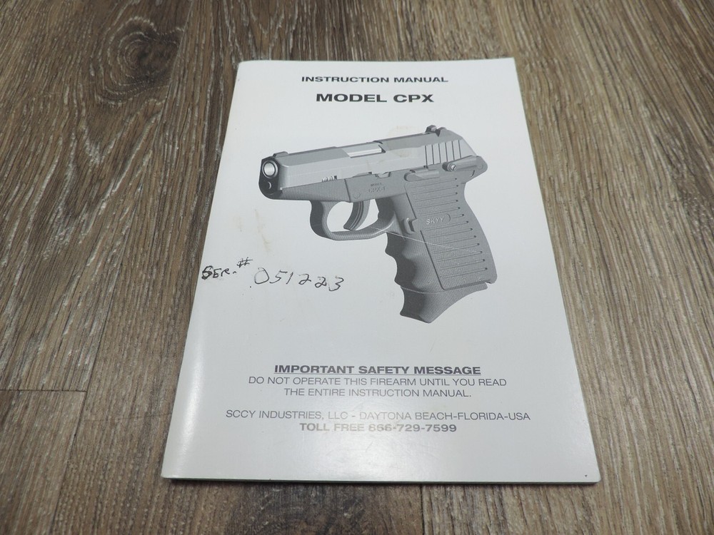 SCCY Model CPX Instruction Manual