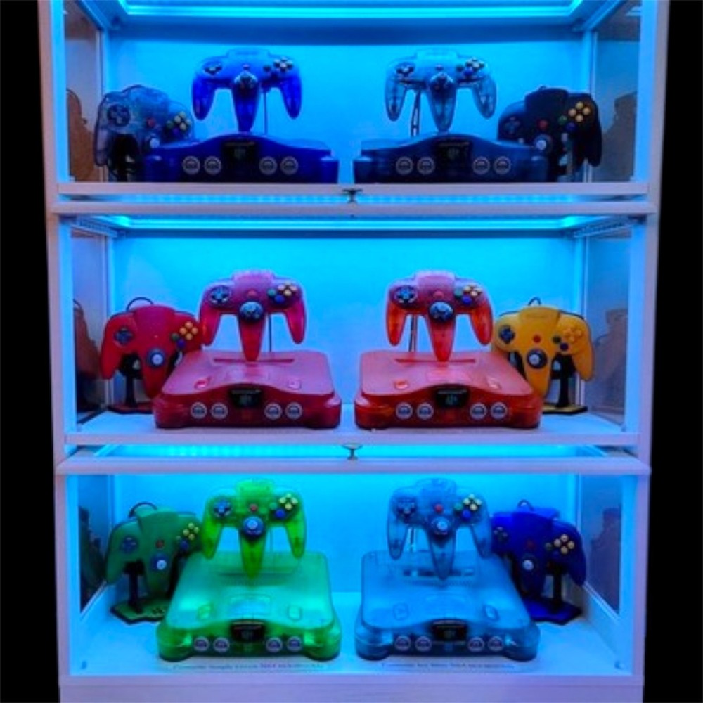 Console Display Stand w/ Floating Controller Mount Nintendo 64 N64 Custom Colors