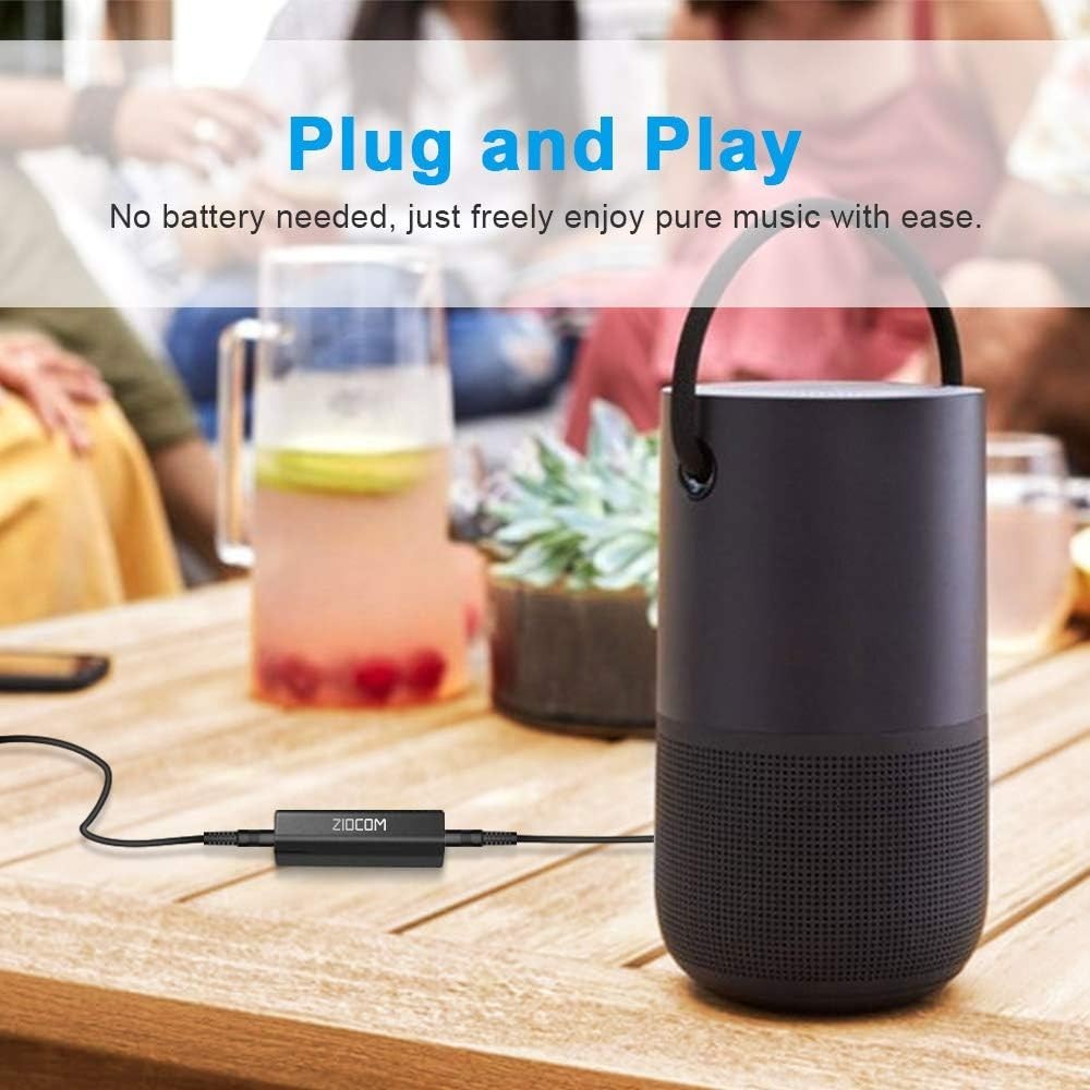 Compact 3.5mm Ground Loop Noise Isolator - Plug & Play Solution for Audio