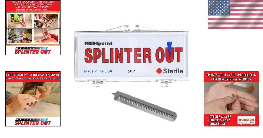Portable Splinter Out Splinter Remover - 20 Pack for Fast, Safe Splinter Relief