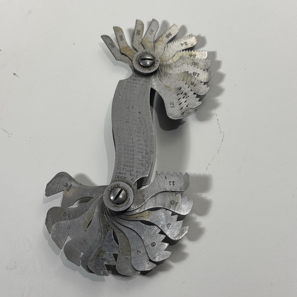 Lufkin Rule Co. Model 74D Screw Thread Pitch Gauge Double Depth USF Thread