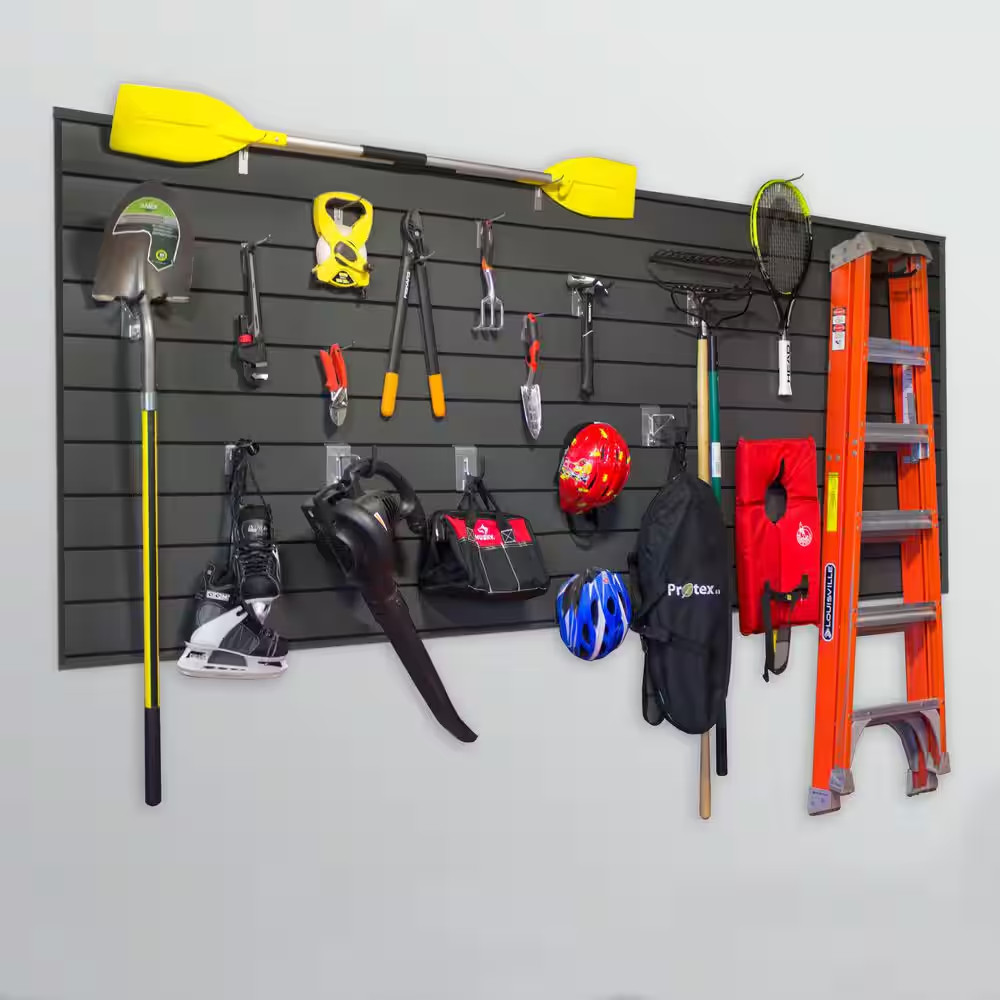 PVC Slatwall 8 Ft. X 4 Ft. Charcoal