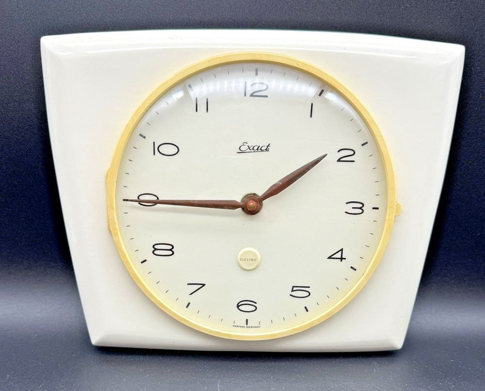 OG MCM Retro "Exact" Trapezoid Shape Clock, Not Tested, Don't Know if Working