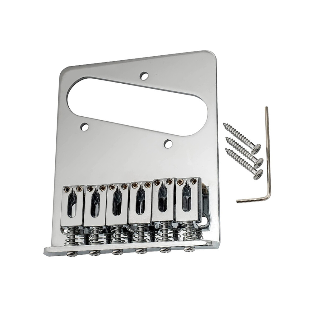 Adjustable 6 String Saddles Bridge Control Plate for Telecaster Tele TL Replace