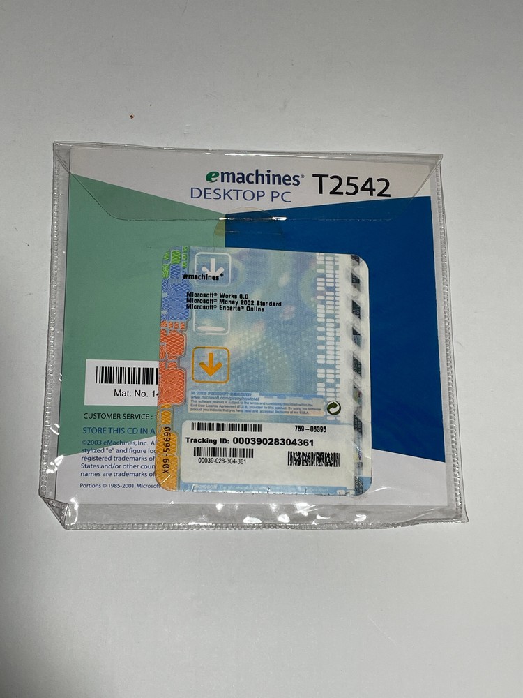 eMachines Restore CD T2542 Version 1.1 Models T2542 - 2 Disc Set for Desktop PC