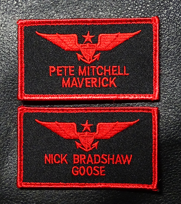 Pete Mitchell GOOSE NAME TAG 3.5 INCH HOOK 2 PC PATCH