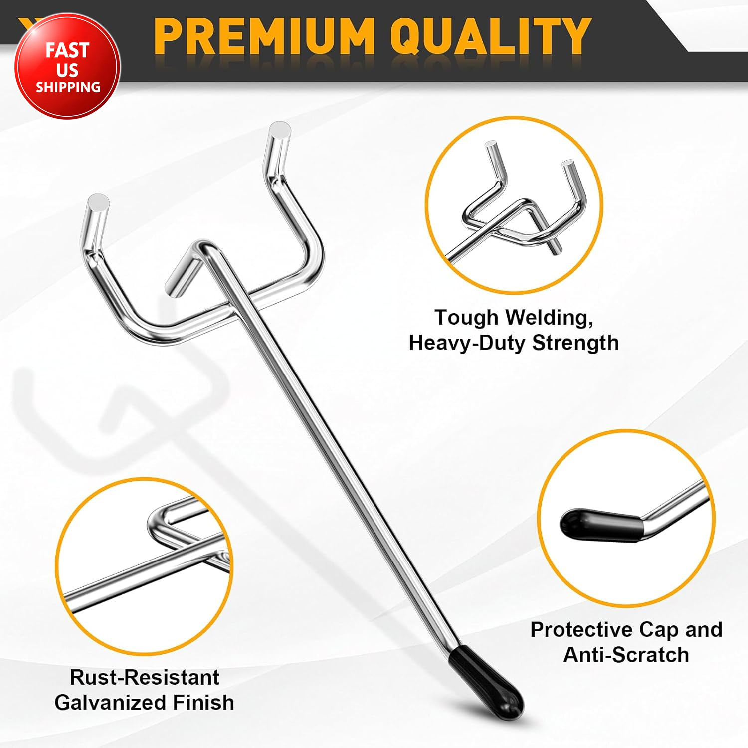 Pegboard Hooks, 25 Pack 4 Inch Peg Board Organizer Accessories for Hanging Fit 1