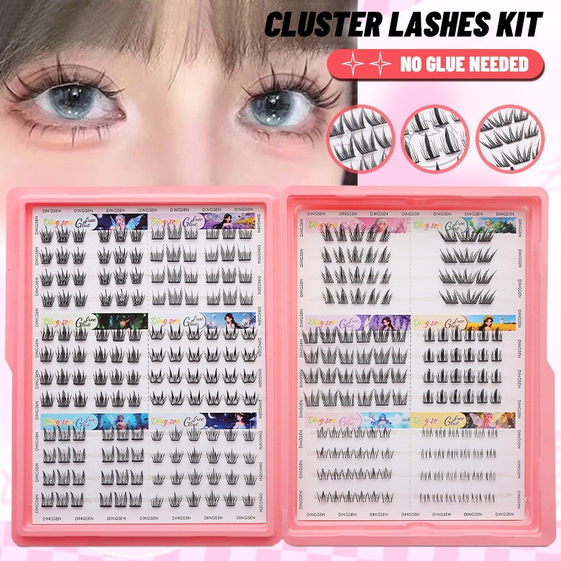 12 Styles Segmented Self-Adhesive False Eyelashes – Mixed Set No Glue