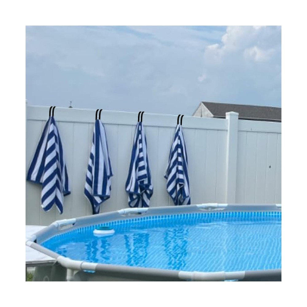 2 Pcs Adjustable Fence Hooks for Pool Equipment- Heavy Duty Poolside Pool Han...