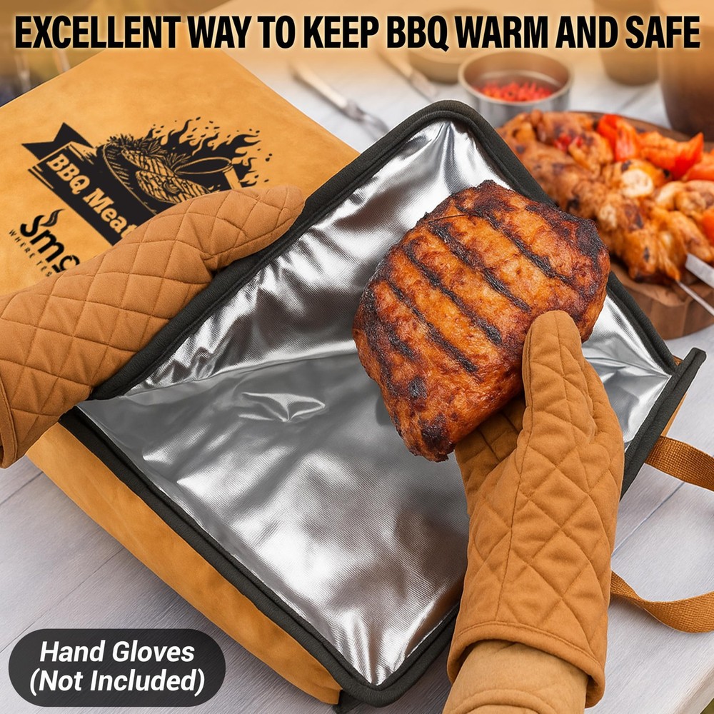 BBQ Blanket for Resting Meat - Brisket & 5-Layer Reusable Brown