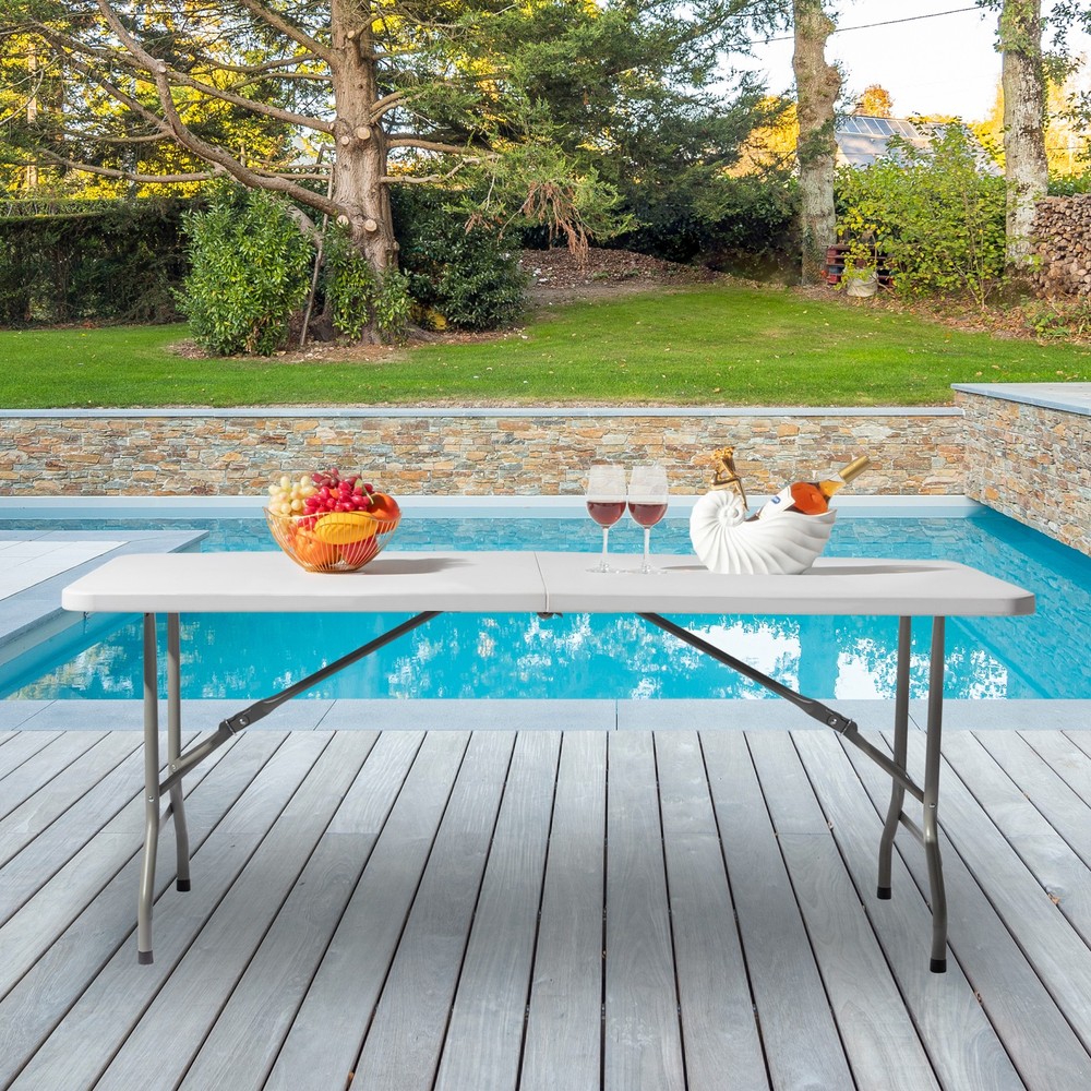 6FT Outdoor Courtyard Foldable Long Table New -