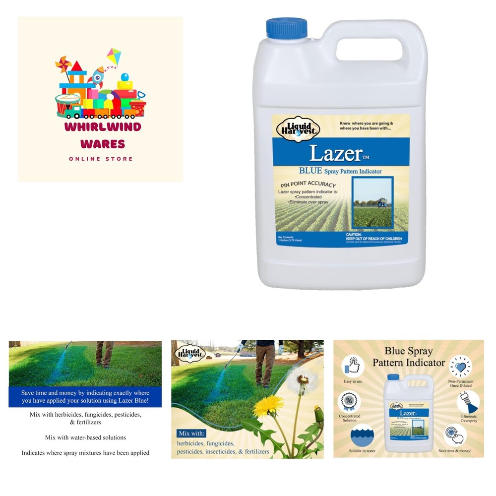 Lazer Blue Concentrated Spray Pattern Indicator - 1 Gallon 128 Ounces - Perfe...