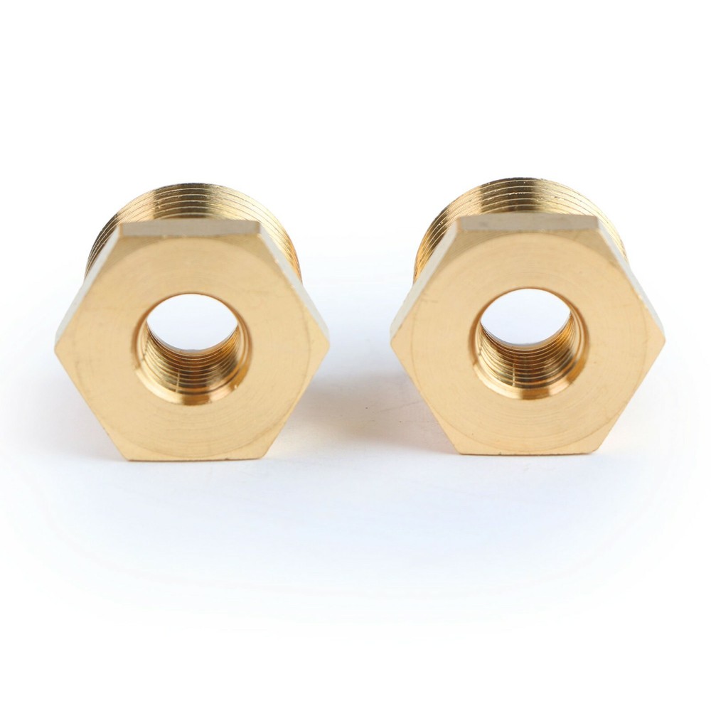 U.S. Solid 2pcs Brass Pipe Fitting Reducer Bushing, MNPT 1/2" x FNPT 1/8"