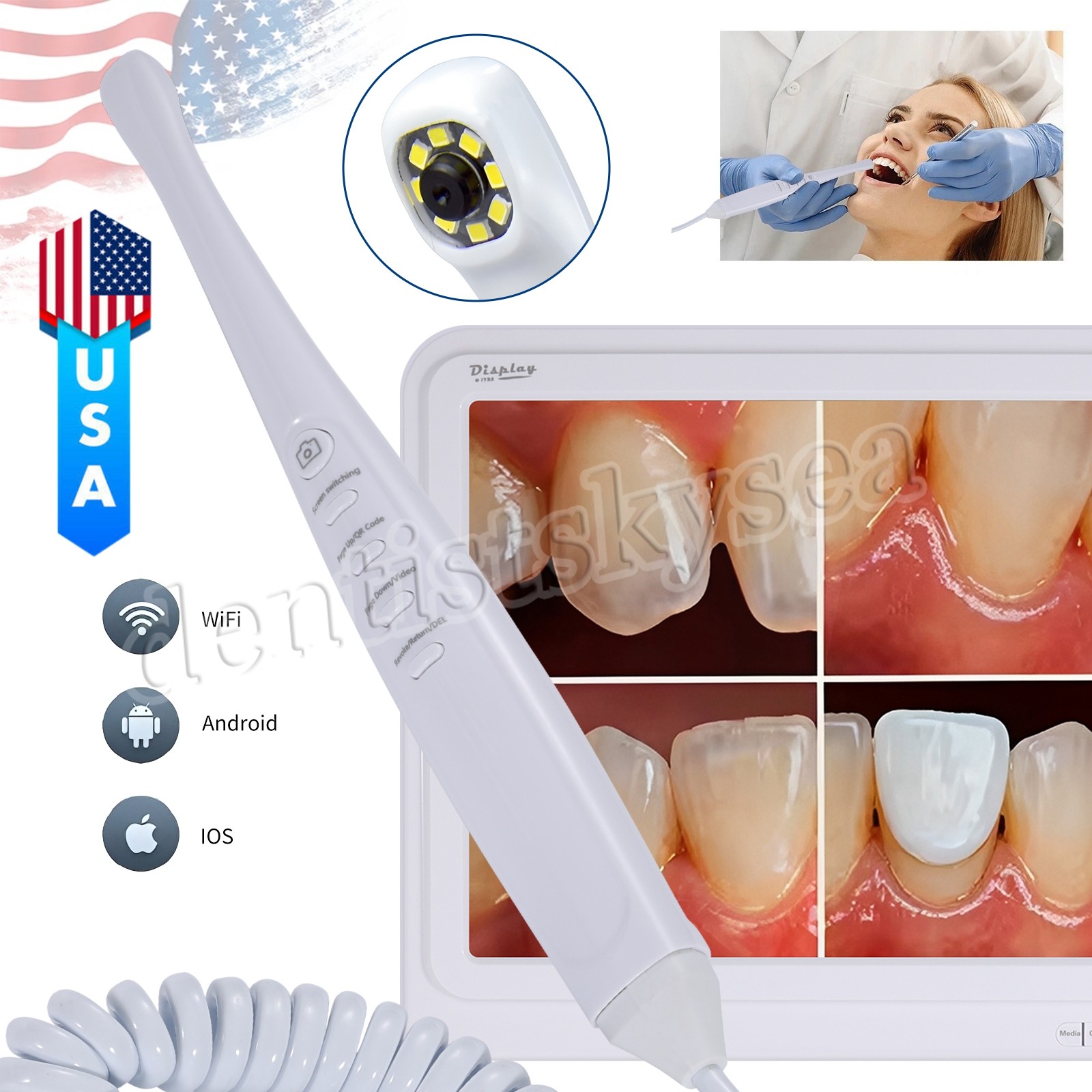 17 Inch Dental Intra Oral Intraoral Camera WIFI High Definition Digital Monitor