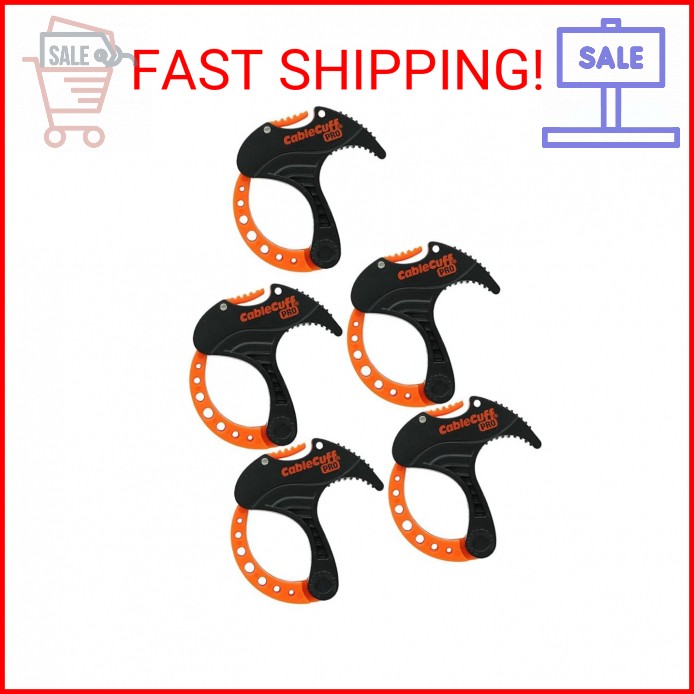 Cable Cuff PRO (5 Pack: 5x Small 1 Inch Diameter) Adjustable, Reusable, Cable Ti