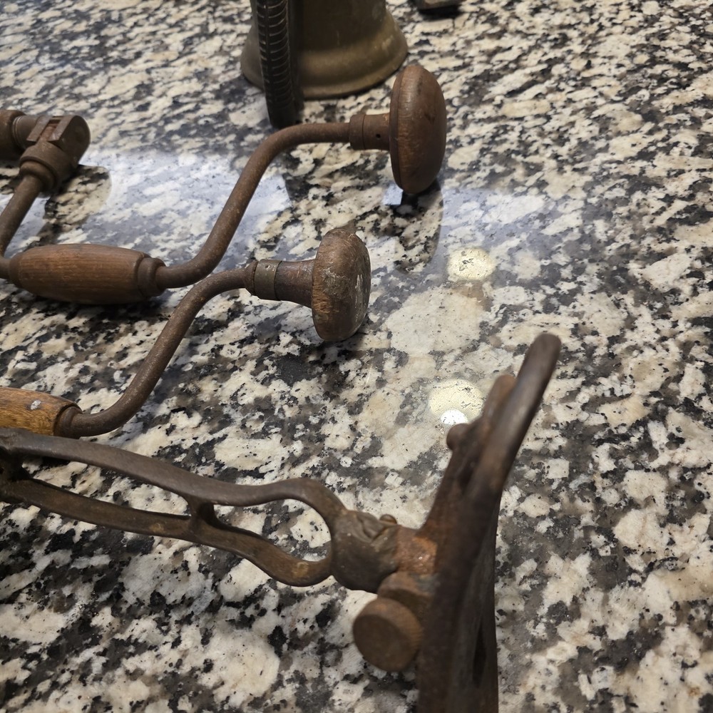 Vintage Antique Hand Tools Drill Blow Torch Snips Scraper