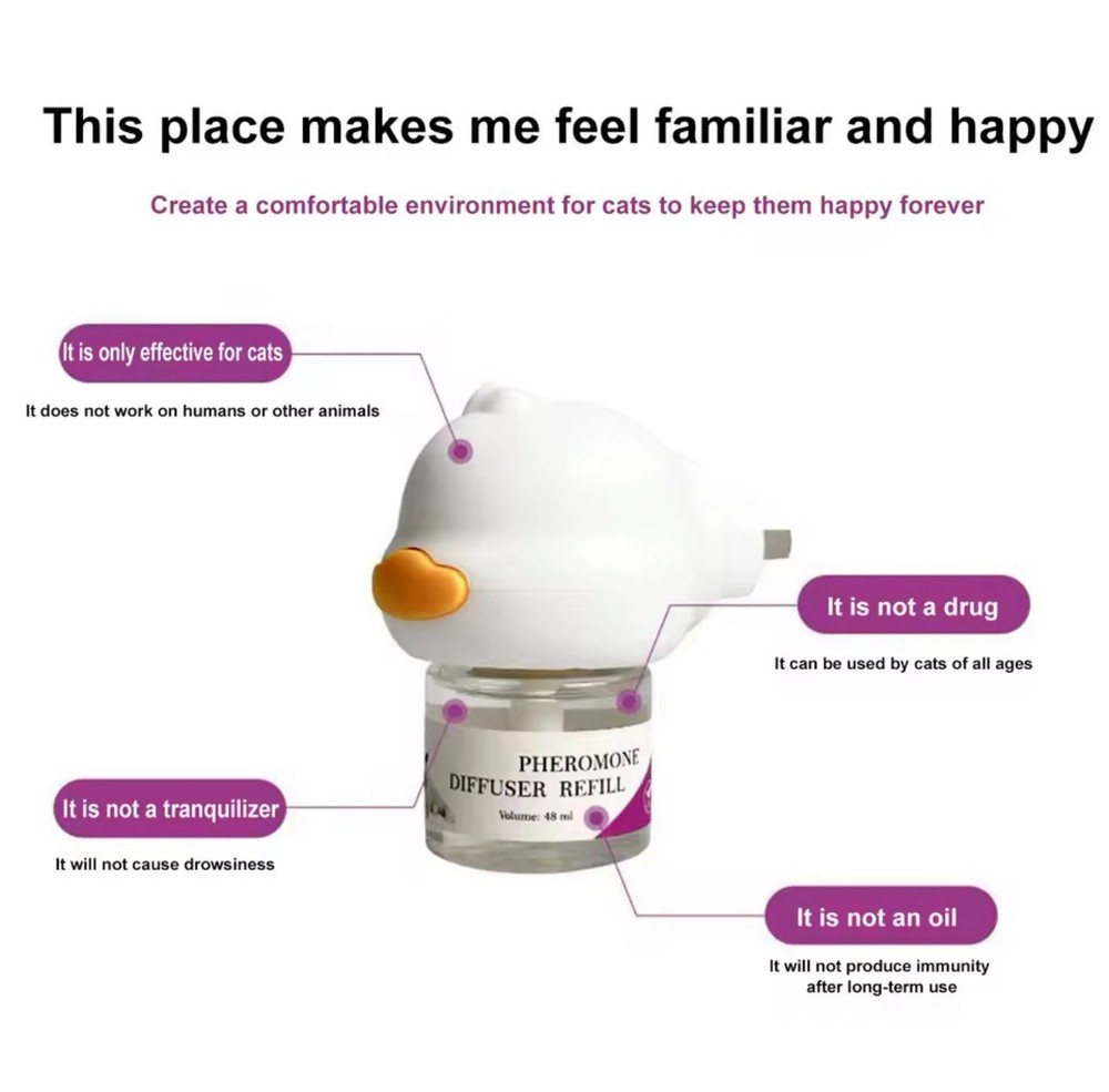Lot Of Cat Calming Pheromone Diffuser Kit Plug-In (1 Diffuser, 2 Refills)