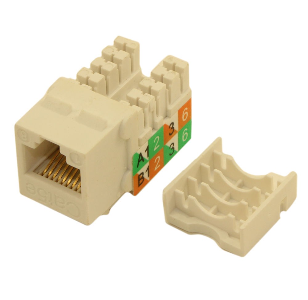Keystone Jack Insert/Punch-down SLIM - Cat 5E RJ45 Networking White