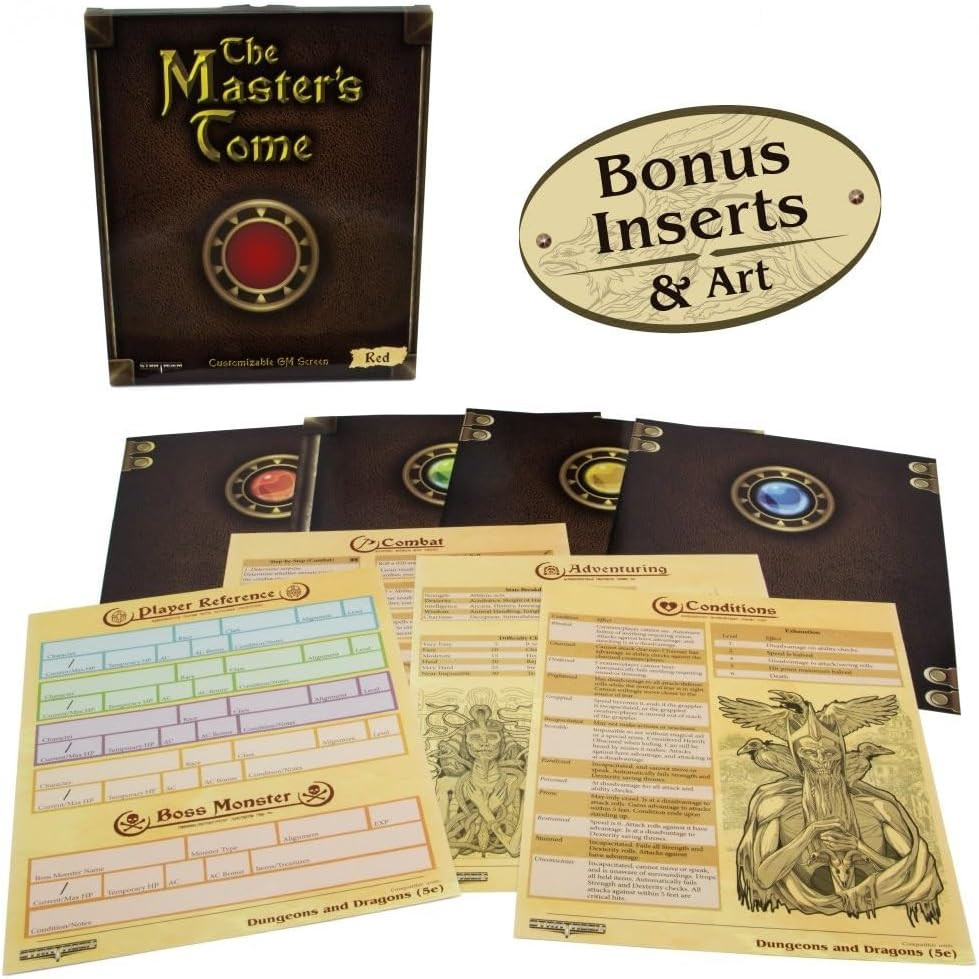 the Master'S Tome 4-Panel Customizable GM Screen with Free Inserts