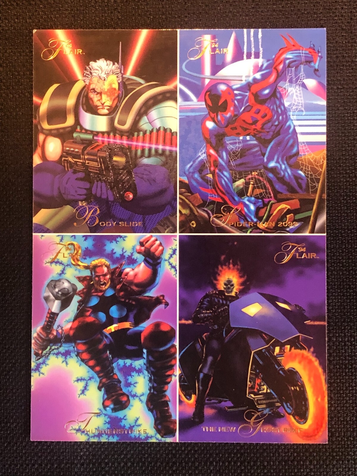 MARVEL UNIVERSE 1994 Flair Dealer Promotional Promo 4 Trading Card Uncut Sheet