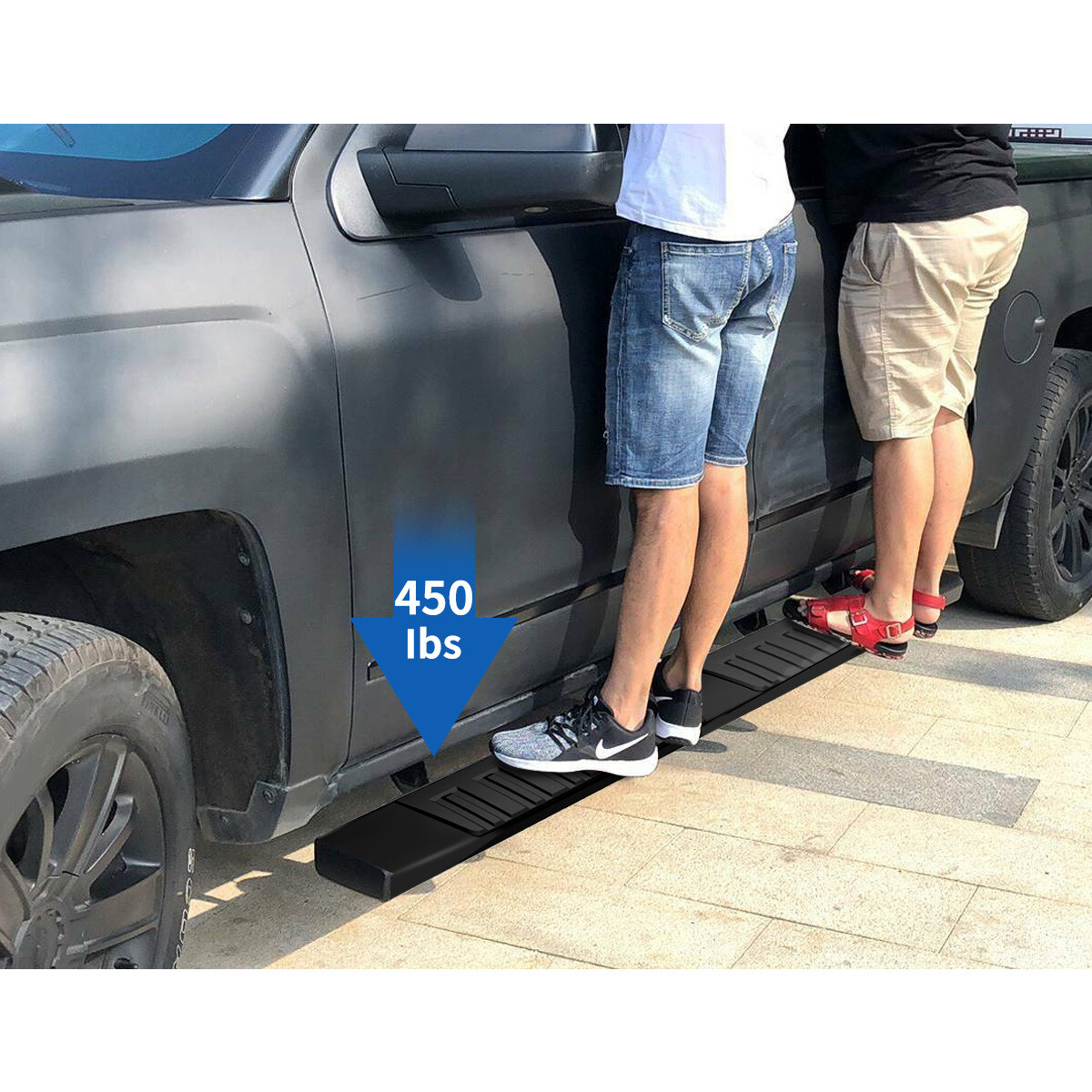 for 2007-2021 Toyota Tundra Double Cab 6" Running Boards Nerf Bars Side Step BLK