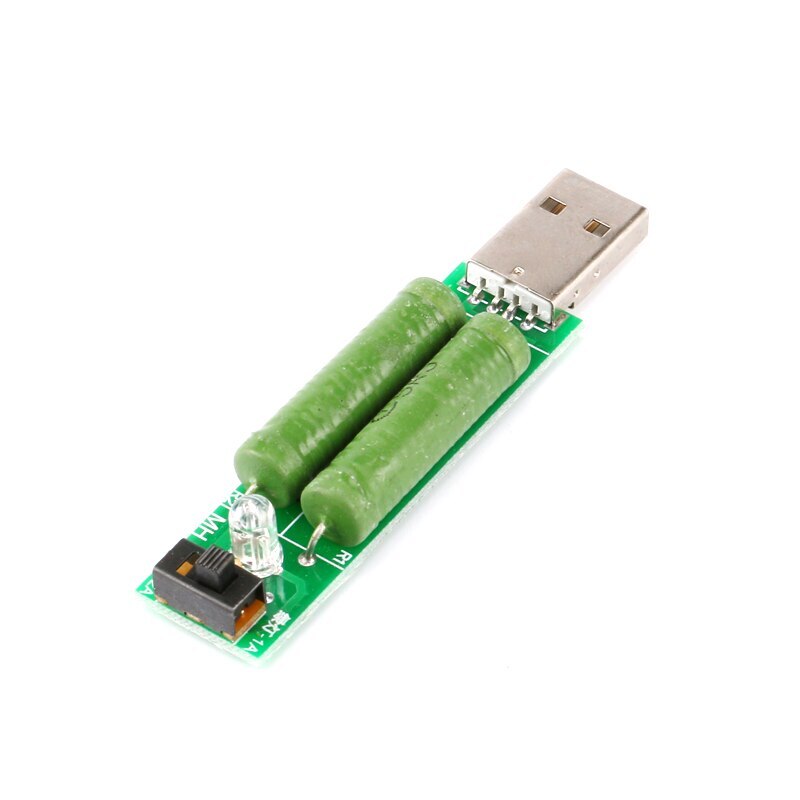 USB Mini Discharge Interface Load Resistor with Switch Adjustable 2A 1A Battery