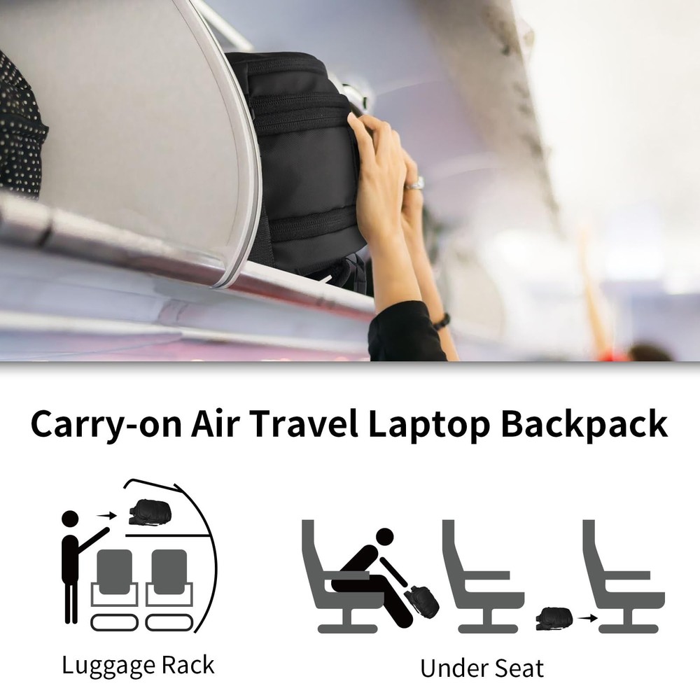 Airback, Vacpack Backpack, 60L Expandable Vacuum Backpack, Water Resistant, A...