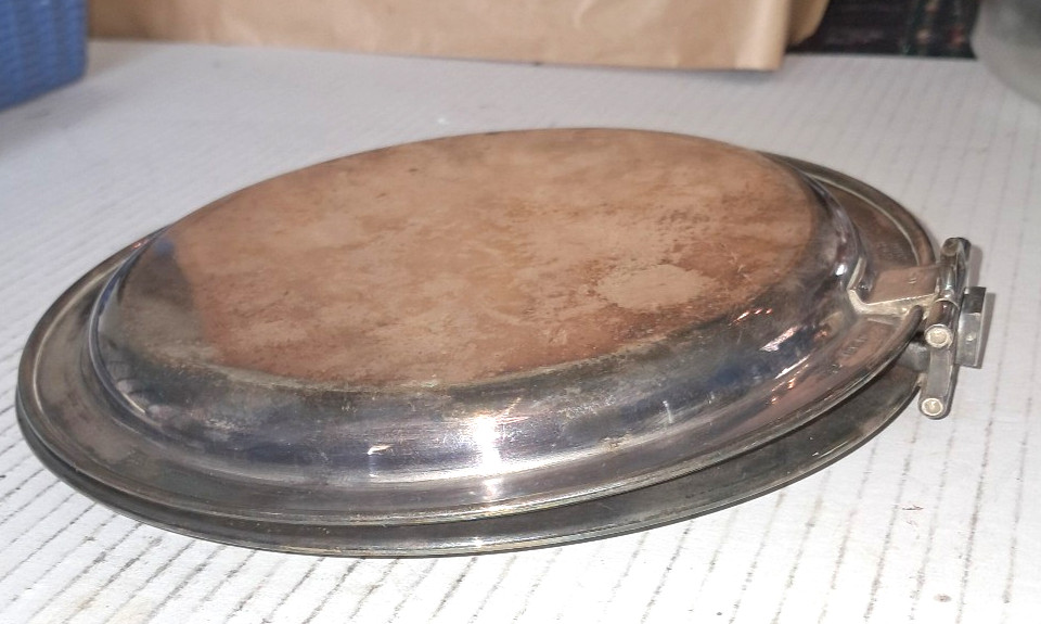 folding serving tray, muffenier, silverplate (247)