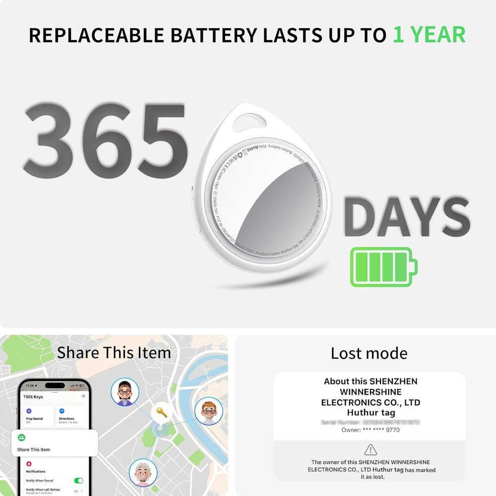 Tracker Tags-16 Pack, 5.3 Bluetooth Tracker Work with Apple Find My (Ios Only),