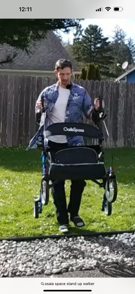 OasisSpace Upright Walker Rollator with 12" Front Wheels